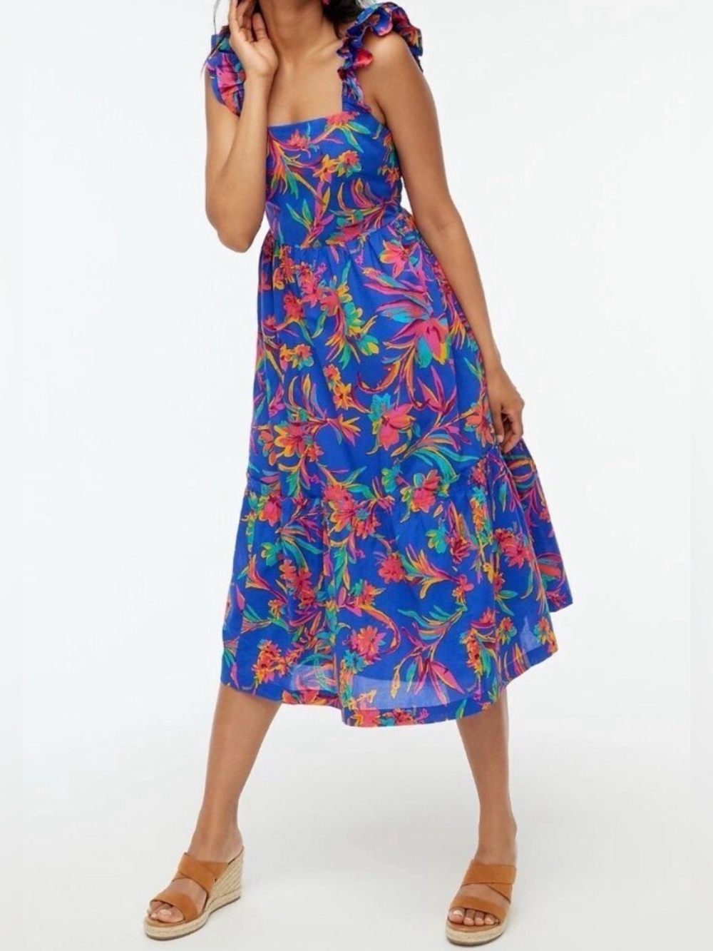 J. Crew Vibrant Floral Midi Dress